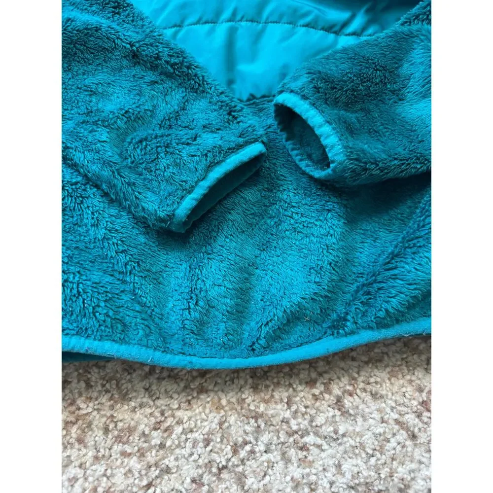 The North Face Girl's Mashup Hybrid Fleece Puffer Hooded Jacket Teal Size M/10